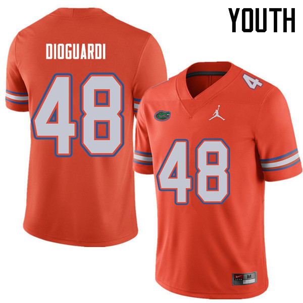 Jordan Brand Youth #48 Brett DioGuardi Florida Gators College Football Jerseys Sale-Orange